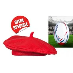Béret Feutrine Rouge 7 Béret Feutrine Rouge -Perruque Soldes beret france rouge 2