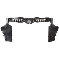 Ceinture Adulte Holster Double Décor Argent Noir Et Brun Assorties -Perruque Soldes ceinture adulte holster double decor ar gent noir et brun assorties 2