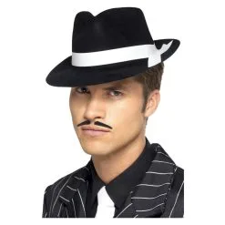 Chapeau AL CAPONE, Noir, Avec Bande, Plastique Floqué