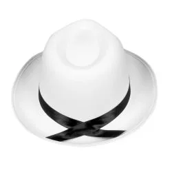 Chapeau Feutre Borsalino - Blanc -Perruque Soldes chapeau borsalino feutre blanc 1