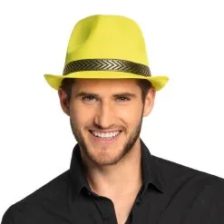 Chapeau Borsalino Jaune -Perruque Soldes chapeau borsalino jaune 1