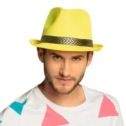 Chapeau Borsalino Jaune -Perruque Soldes chapeau borsalino jaune 2
