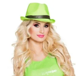 Chapeau Borsalino Vert Fluo -Perruque Soldes chapeau borsalino vert fluo 1