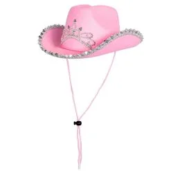 Chapeau Cowgirl Junior Rose -Perruque Soldes chapeau cowgirl rose enfant 1