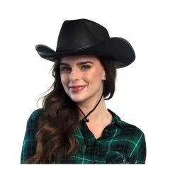 Chapeau Feutre Cowboy - Noir -Perruque Soldes chapeau feutre cow boy noir 2