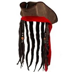Chapeau Pirate Dirty Jack Avec Cheveux -Perruque Soldes chapeau pirate dirty jack avec cheveux 1