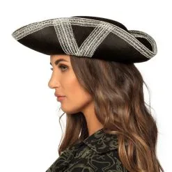 Chapeau Pirate Royal Fortune Argent -Perruque Soldes chapeau pirate royal fortune argent 2