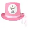 Chapeau Feutre Rose Reine De La Journee Avec Ruban Et Tulle -Perruque Soldes chapeau rose decore reine de la journee avec ruban et tulle