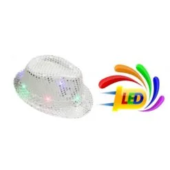 Chapeau SEQUIN ARGENT Clignotant 6 LED 3 PILES LR44 FOURNIES 7 Chapeau SEQUIN ARGENT Clignotant 6 LED 3 PILES LR44 FOURNIES -Perruque Soldes chapeau sequin argent 6 led 3 piles lr44 fournies 2