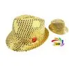 Chapeau SEQUIN OR Clignotant 6 LED 3 PILES LR44 FOURNIES