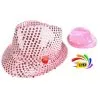 Chapeau SEQUIN ROSE Cligotant 6 LED 3 PILES LR44 FOURNIES