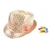 Chapeau SEQUIN ROSEGOLD 6 LED Clignotant 3 PILES LR44 FOURNIES