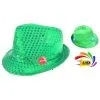 Chapeau SEQUIN VERT Clignotant 6 LED 3 PILES LR44 FOURNIES