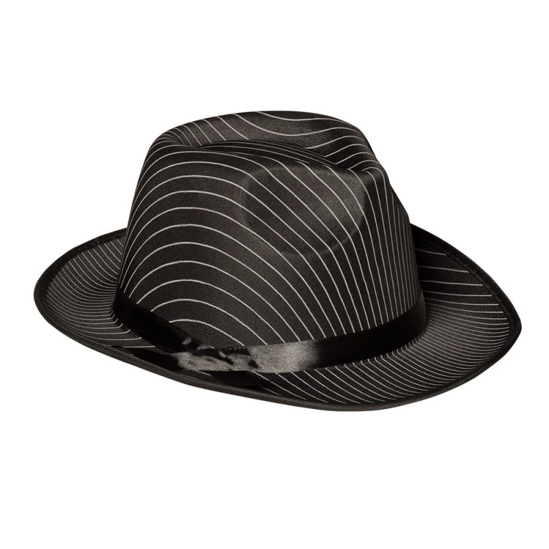 Chapeau Tony - Noir Rayé Blanc 4 Chapeau Tony - Noir Rayé Blanc – Image 2