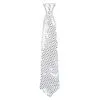 Cravate Spangles Argent (40 Cm) -Perruque Soldes cravate spangles argent 40 cm