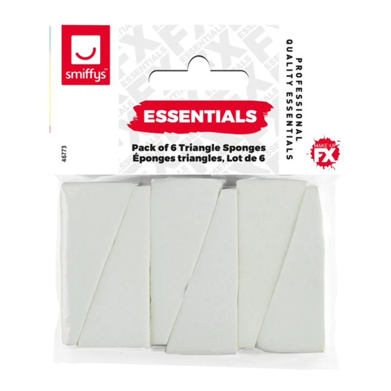 Éponges Triangles, Blanc, Lot De 6 3 Éponges Triangles, Blanc, Lot De 6
