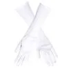 Gants Blanc Polyester 40cm 'Nice' -Perruque Soldes gants blanc polyester 40cm nice