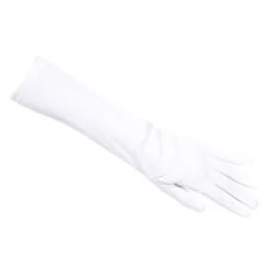 Gants Blanc Polyester 40cm 'Nice' -Perruque Soldes gants blanc polyester 40cm nice 1 2