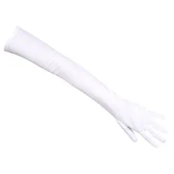 Gants Blanc Polyester 60cm 'Los Angeles -Perruque Soldes gants blanc polyester 60cm los angeles 2