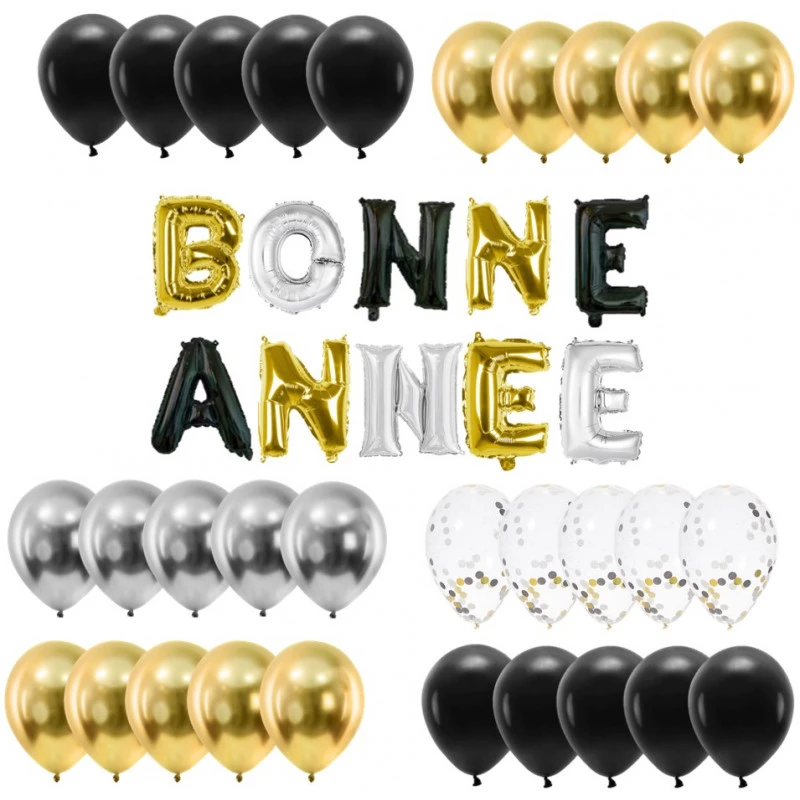 Kit 40 Ballons 30 Cm 30 Ballons Latex + BONNE ANNEE 30 Cm 3 Kit 40 Ballons 30 Cm 30 Ballons Latex + BONNE ANNEE 30 Cm