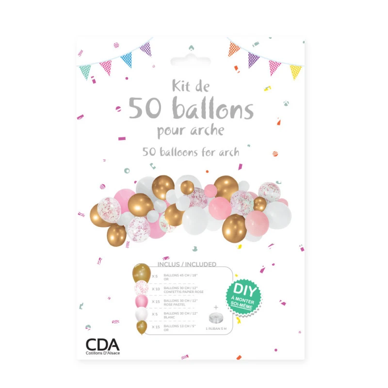 Kit De 50 Ballons Pour Arche OR/ROSE 4 Kit De 50 Ballons Pour Arche OR/ROSE – Image 2