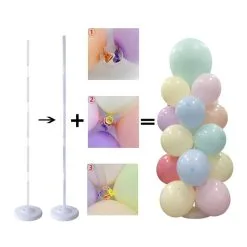 Colonne à Ballons 165 CM X 2 Supports Verticaux -Perruque Soldes knotter outil nouage facile x 10 dispositif noeud plus rapide 2