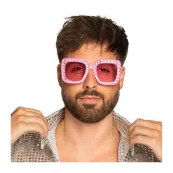 Lunettes Party Bling Bling Rose Vif -Perruque Soldes lunettes party bling bling rose vif 2
