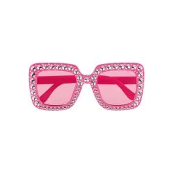 Lunettes Party Bling Bling Rose Vif