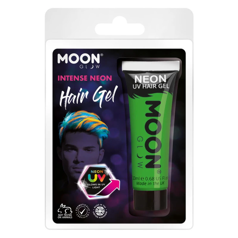 Moon Glow Intense Neon UV Gel à Cheveux Vert FLUO, 20ml 3 Moon Glow Intense Neon UV Gel à Cheveux Vert FLUO, 20ml