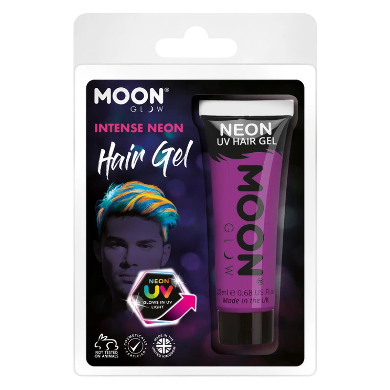 Moon Glow Intense Neon UV Gel à Cheveux Violet FLUO , 20ml 3 Moon Glow Intense Neon UV Gel à Cheveux Violet FLUO , 20ml