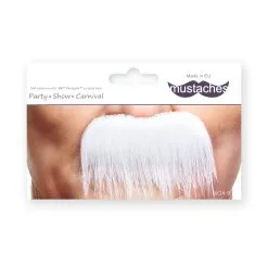 Moustache Brosse - Blanche (007) 7 Moustache Brosse - Blanche (007) -Perruque Soldes moustache brosse 007 blanc 2
