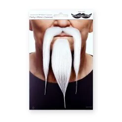 Moustache Chinois Longue - Blanche (038) -Perruque Soldes moustache chinois 038 longue blanc 2