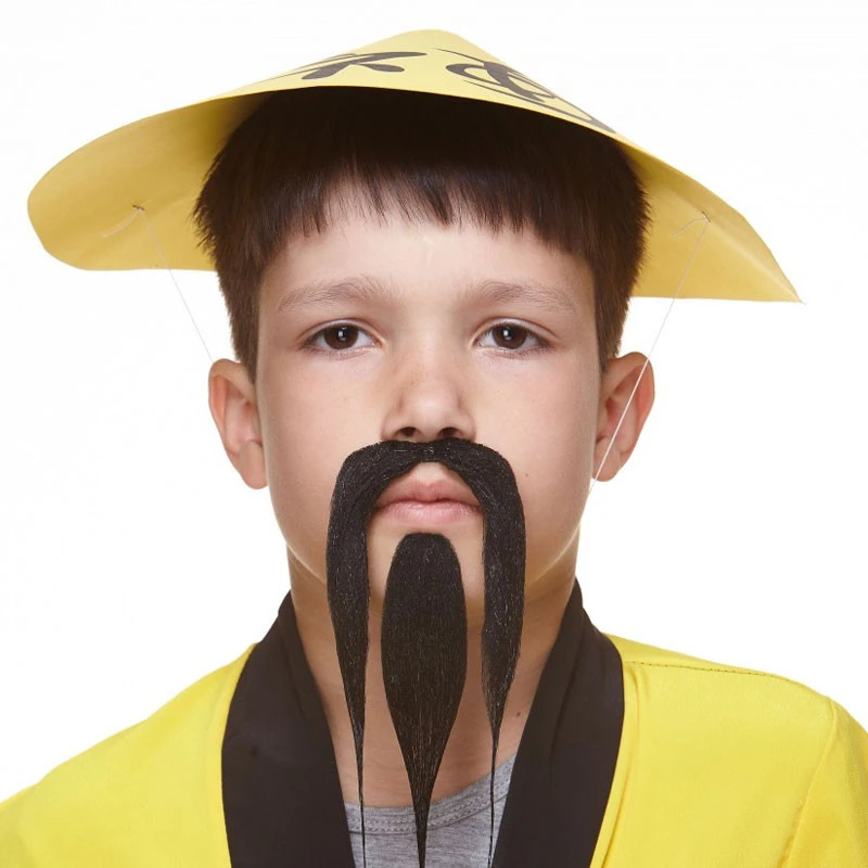 Moustache Chinois Longue Enfant - Noir B Rillant (S038) 4 Moustache Chinois Longue Enfant - Noir B Rillant (S038) – Image 2