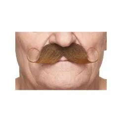 Perruque Soldes -Perruque Soldes moustache elegante 037 brun brillant 90 mm 1