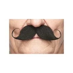 Perruque Soldes -Perruque Soldes moustache elegante 037 noir brillant 90 mm 1