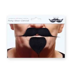Moustache Et Barbichette - Noire (019) -Perruque Soldes moustache et barbichette 019 noir 2