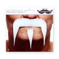 Moustache Far West - Blanche (021) -Perruque Soldes moustache far west 021 blanche 2