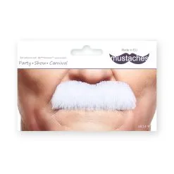 Moustache Officier - Blanche (006) -Perruque Soldes moustache officier 006 blanche 2