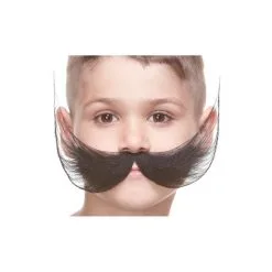 Moustache Poilu Enfant - Noir Brillant ( S039)