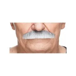 Moustache Policier - Noire Et Blanche (105) -Perruque Soldes moustache policier 105 noire et banche 1