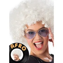 Perruque Afro - Blanche -Perruque Soldes perruque afro blanche 2