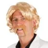 Perruque Chuck Blond Avec Moustache -Perruque Soldes perruque chuck blond avec moustache