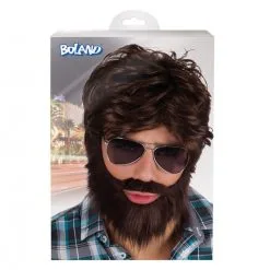 Perruque Dude Avec Barbe Et Moustache -Perruque Soldes perruque dude avec barbe et moustache 2