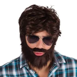 Perruque Dude Avec Barbe Et Moustache