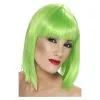 Perruque Glam, Verte Fluo, Cheveux Courts, Dégradés Avec Frange -Perruque Soldes perruque glam verte fluo cheveux courts degrades avec frange