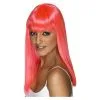 Perruque Glamourama, Rose Fluo, Cheveux Longs, Lisses Avec Frange -Perruque Soldes perruque glamourama rose fluo cheveux longs lisses avec frange