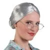 Perruque Mamie Grise à Chignon -Perruque Soldes perruque mamie grise a chignon