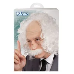 Perruque Savant Albert Avec Moustache Et Lunette -Perruque Soldes perruque savant avec moustache et lunette 1