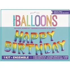 Bannière Lettres Happy Birthday RAINBOW Banner Kit, 36cm