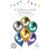 6 Ballons 30 Cm PLATINIUM Métalisés Assortis -Perruque Soldes sachet 6 ballons 12 platinium assorti s
